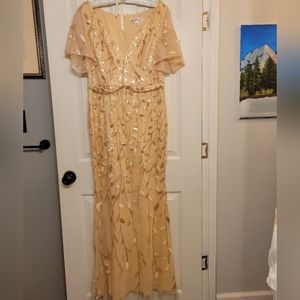 Gold sequined formal dress